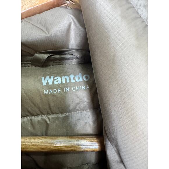 Wantdo Womens Size XL Down Packable Hooded Puffer Zip Jacket Tan Winter - Picture 9 of 9